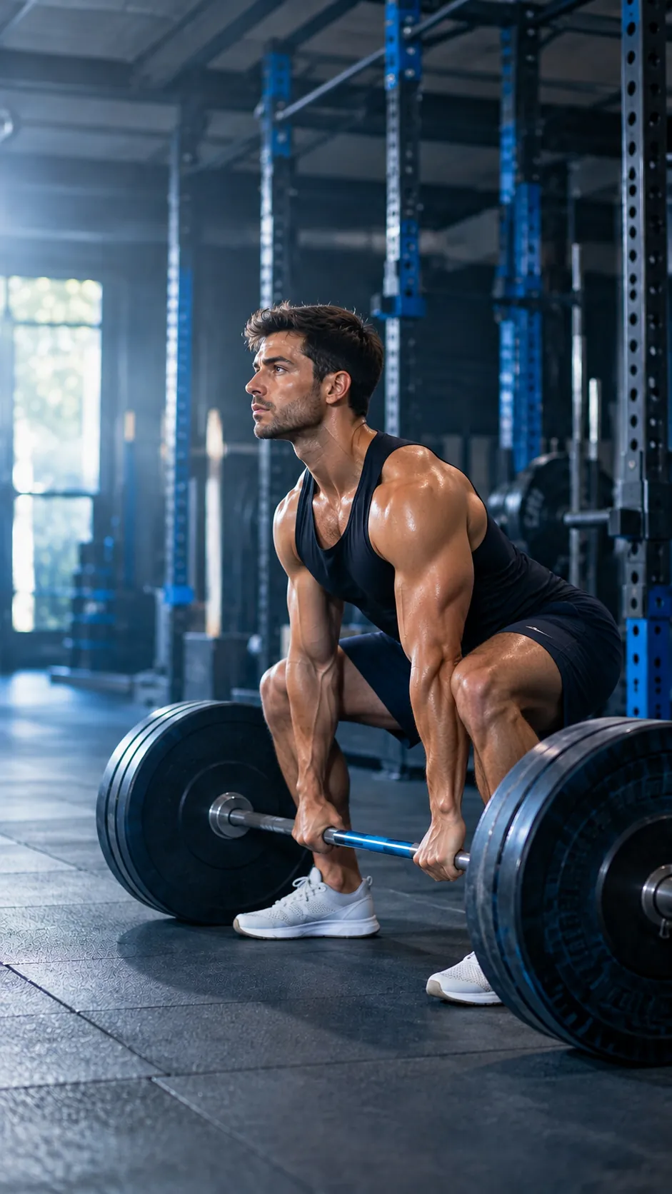 Man doing a deadlift at the gym