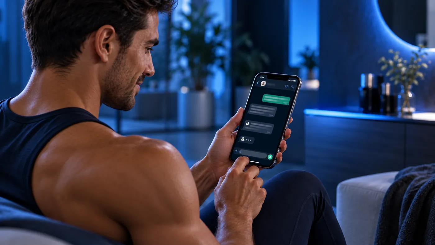 Persona escribiendo a Bio Cell por WhatsApp desde su celular